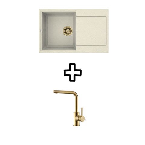 Set Easy 300 Bianco Antico + Zora PVD Gold